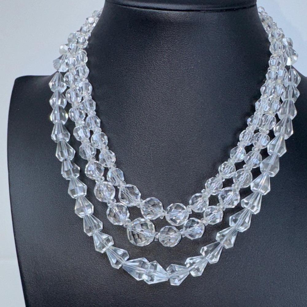 White Rock Quartz Crystal Multi-Strand Necklace - Elegant Women’s Jewelry